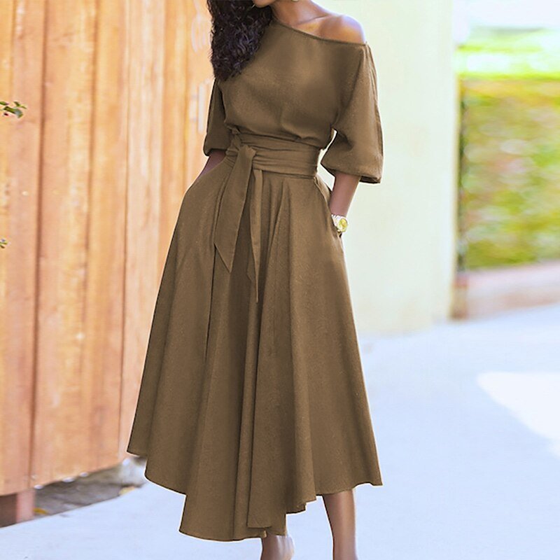 A-Line Dress for Women, Flattering Silhouette for Cocktail and Formal Occasions, Elegant Summer Style 7