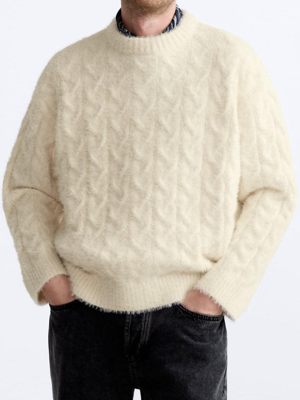 Cable Knit Sweater for Women with Classic Crew Neck and Relaxed Fit for Casual or Semi-Formal Wear 1