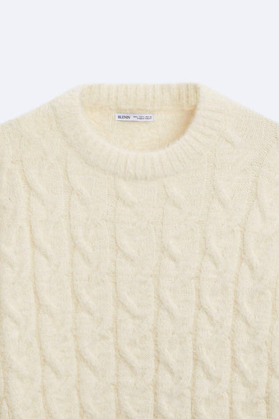 Cable Knit Sweater for Women with Classic Crew Neck and Relaxed Fit for Casual or Semi-Formal Wear 4