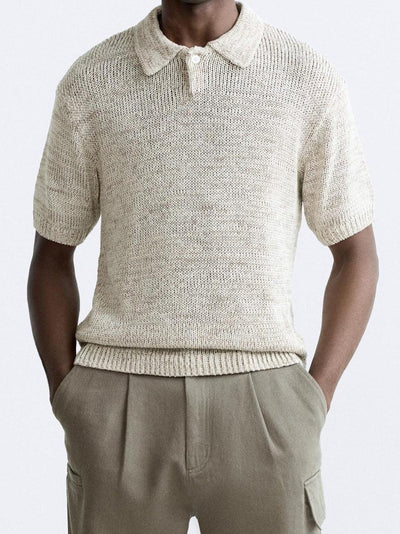 Casual knitted polo shirt in a vintage look 1