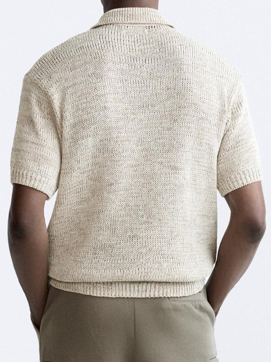 Casual knitted polo shirt in a vintage look 2