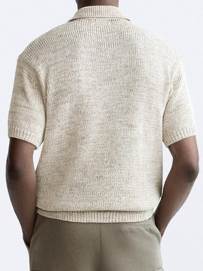 Casual knitted polo shirt in a vintage look 2
