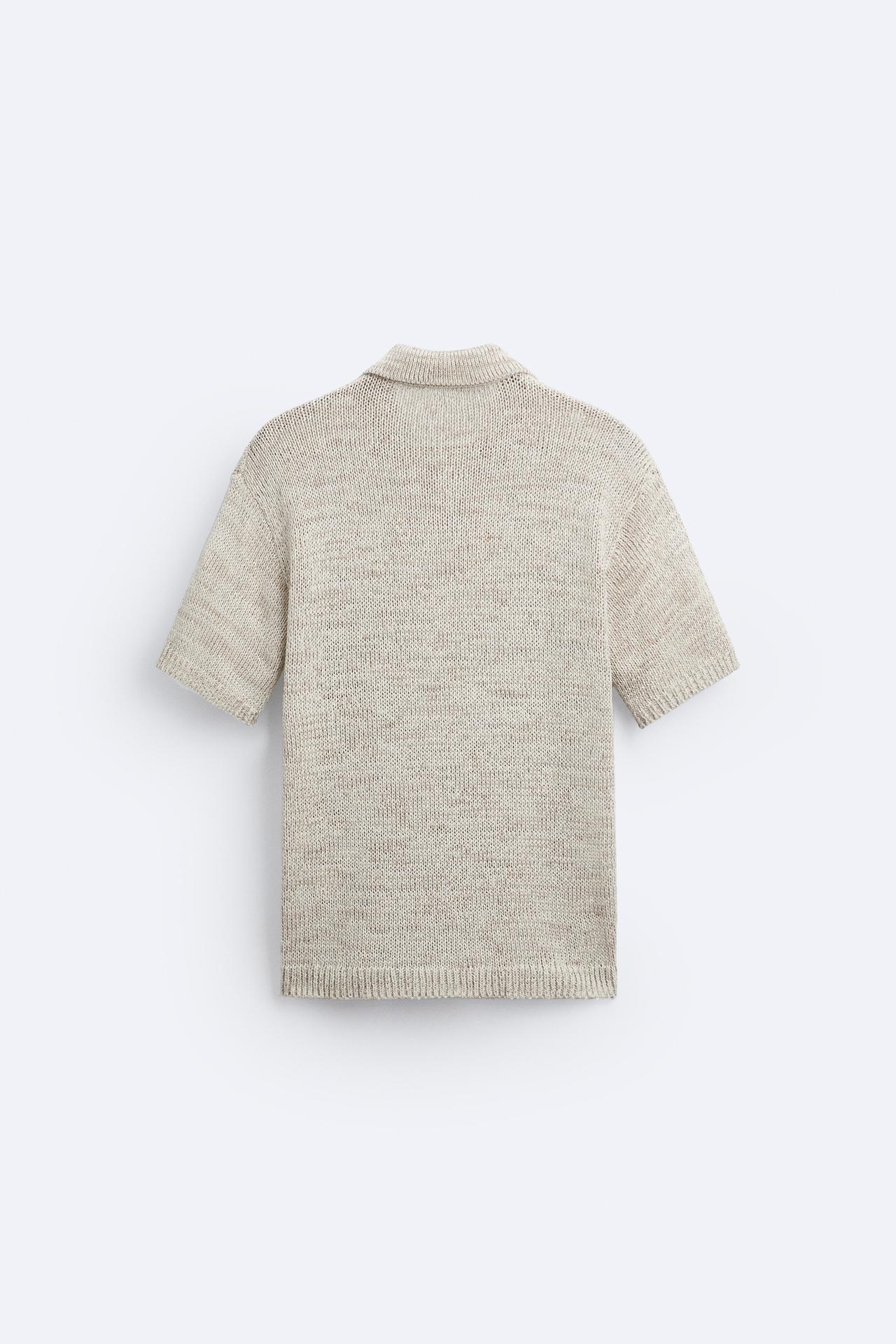 Casual knitted polo shirt in a vintage look 3