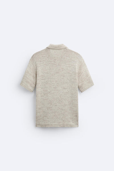Casual knitted polo shirt in a vintage look 3