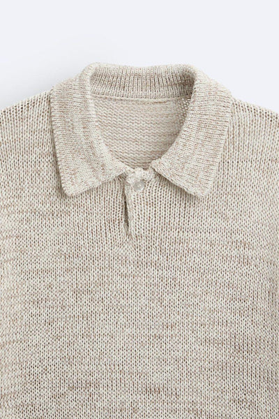 Casual knitted polo shirt in a vintage look 4
