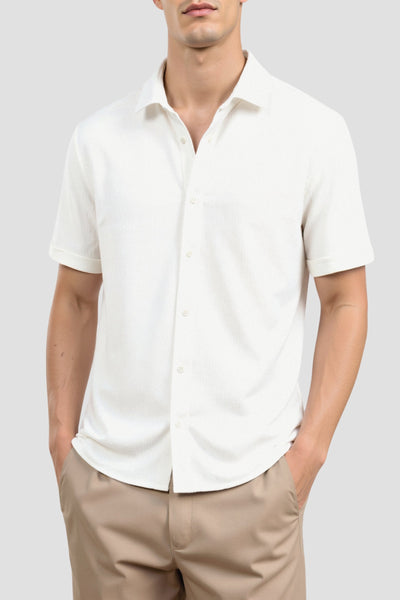 Classic short-sleeved linen shirt 5