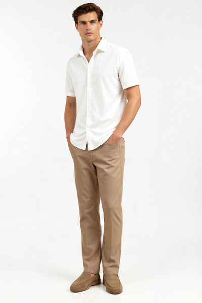 Classic short-sleeved linen shirt 7