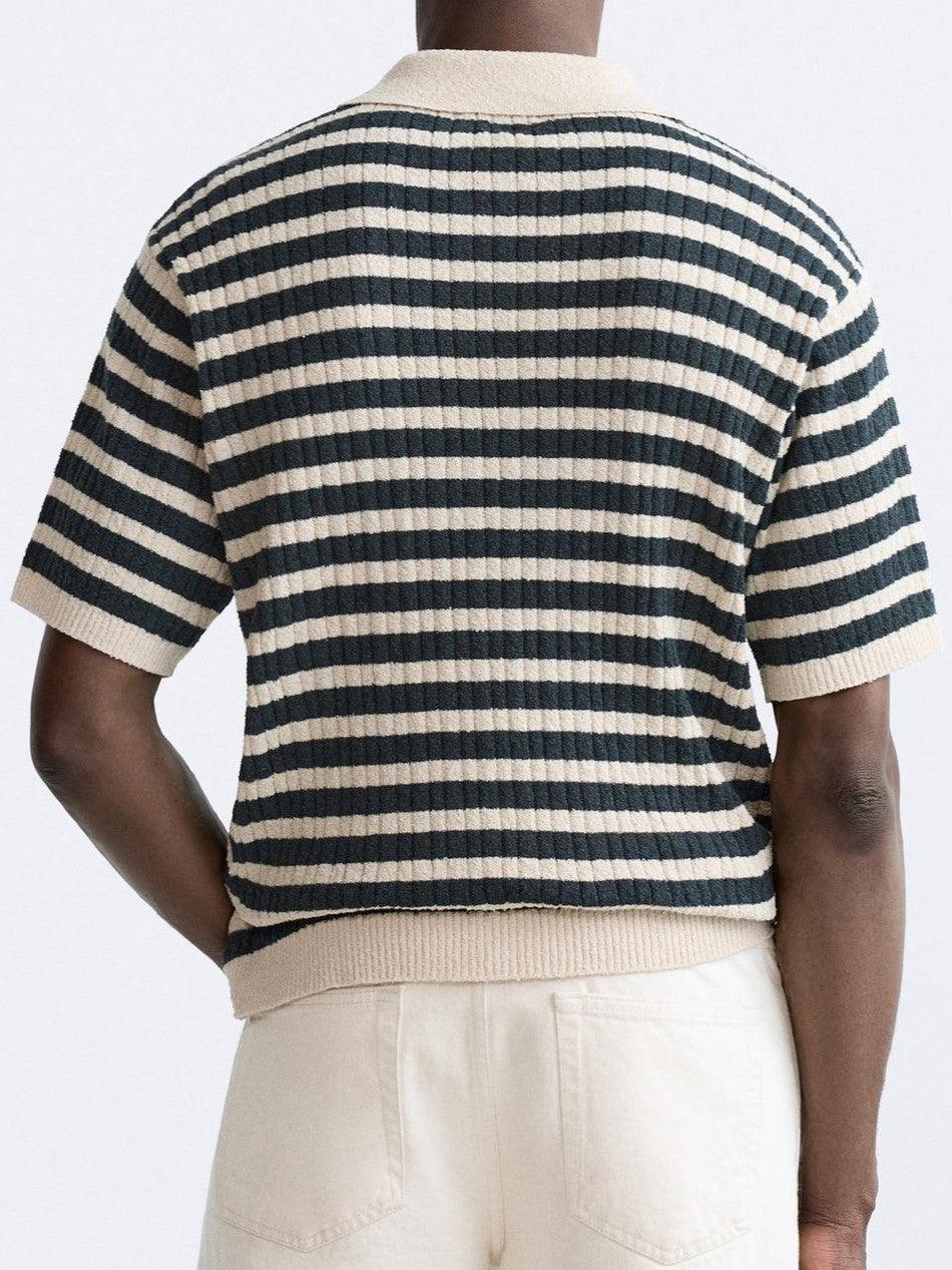 Classic striped knit polo shirt 2