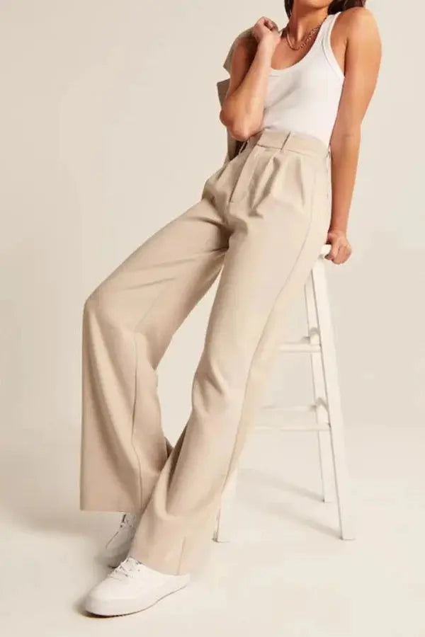 Elegant high-waisted wide-leg trousers with a timeless cut 7