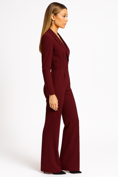 Elegant jumpsuit with long sleeves and wrap design – feminine silhouette for office and evening. 2