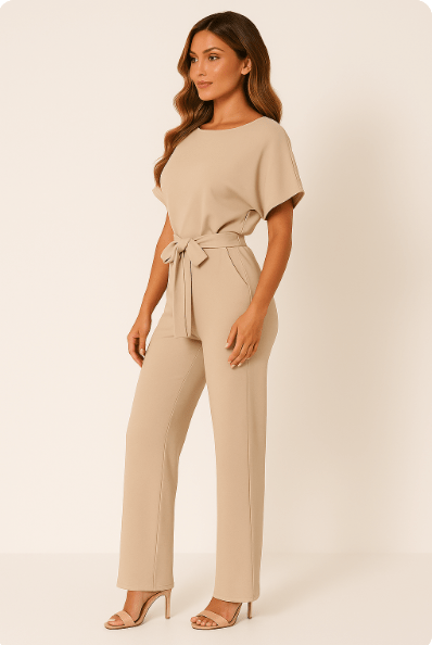 Elegant jumpsuit with waist belt – figure-hugging & stylish 1