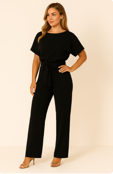 Elegant jumpsuit with waist belt – figure-hugging & stylish 4