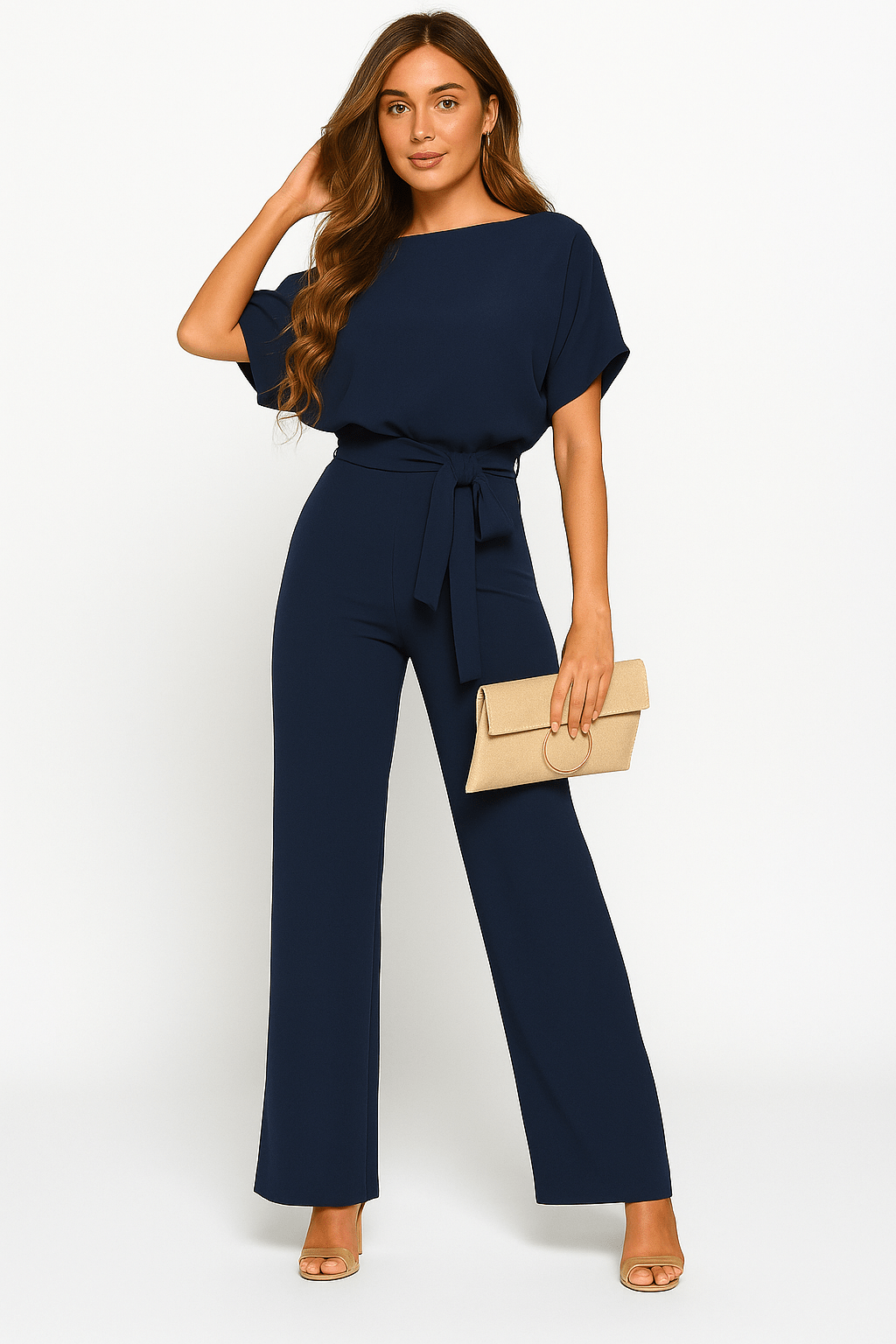 Elegant jumpsuit with waist belt – figure-hugging & stylish 8