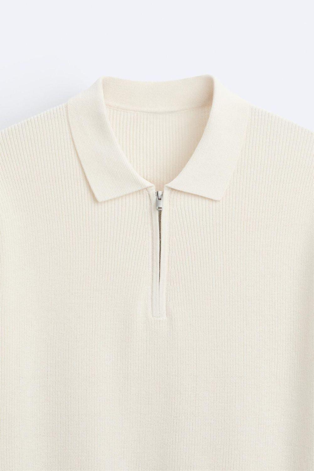 Elegant knitted polo shirt with zipper 4