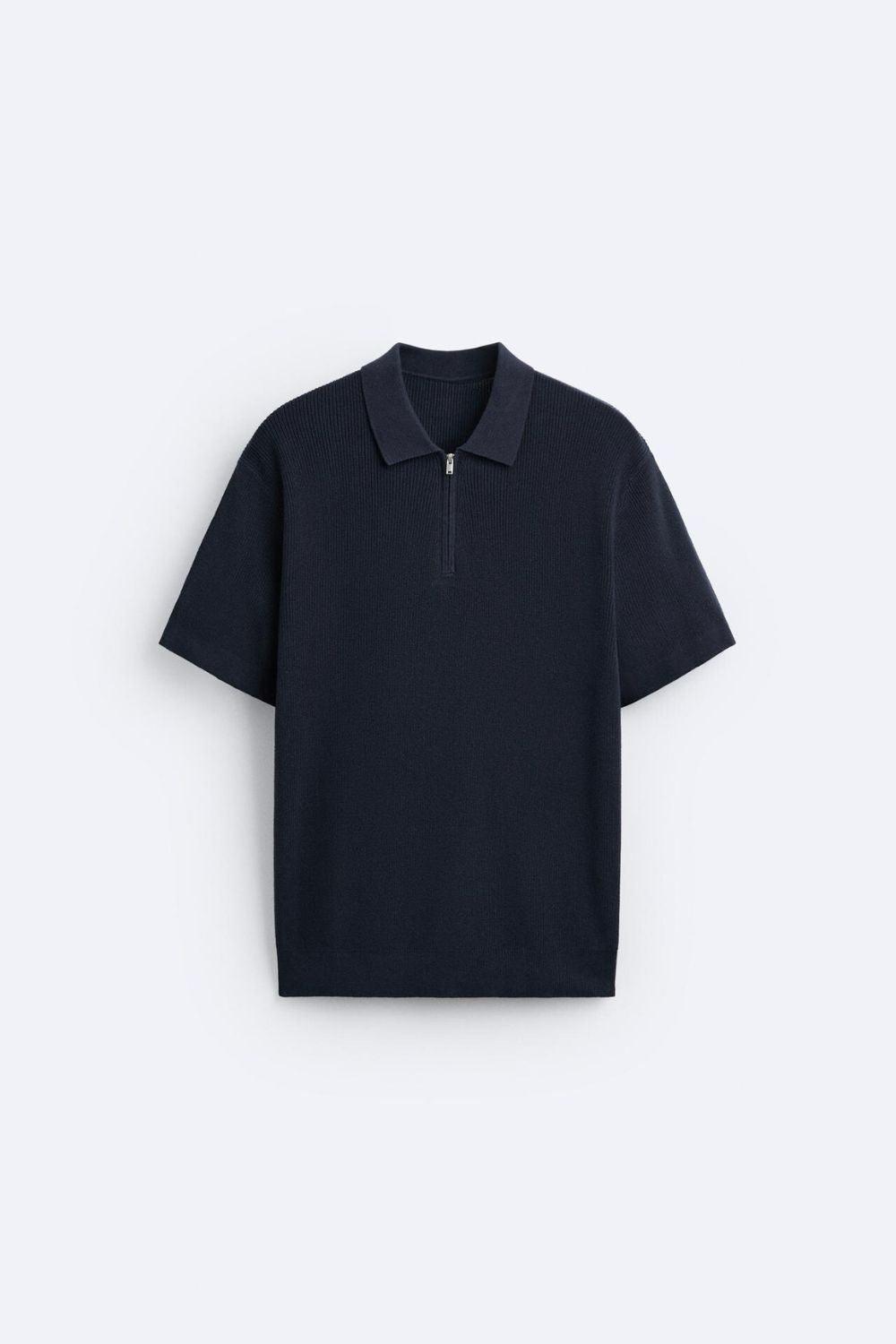 Elegant knitted polo shirt with zipper 5