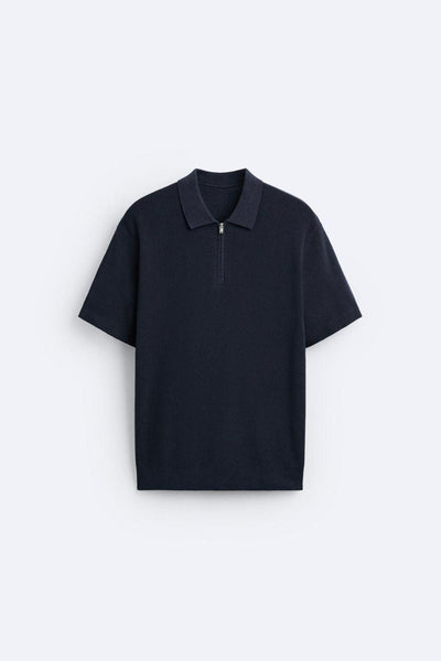 Elegant knitted polo shirt with zipper 5