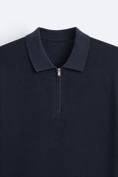 Elegant knitted polo shirt with zipper 7