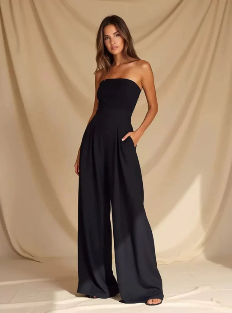 Elegant strapless jumpsuit for women – loose fit for summer 3