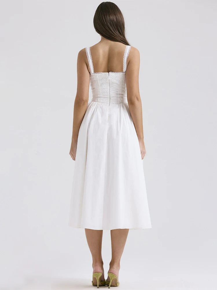 Elena | Airy linen summer dress with romantic details 4