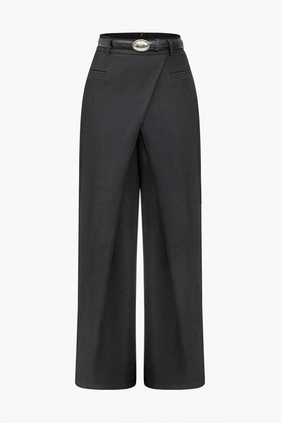 Elena | Elegant high-waisted trousers with wrap detail 1