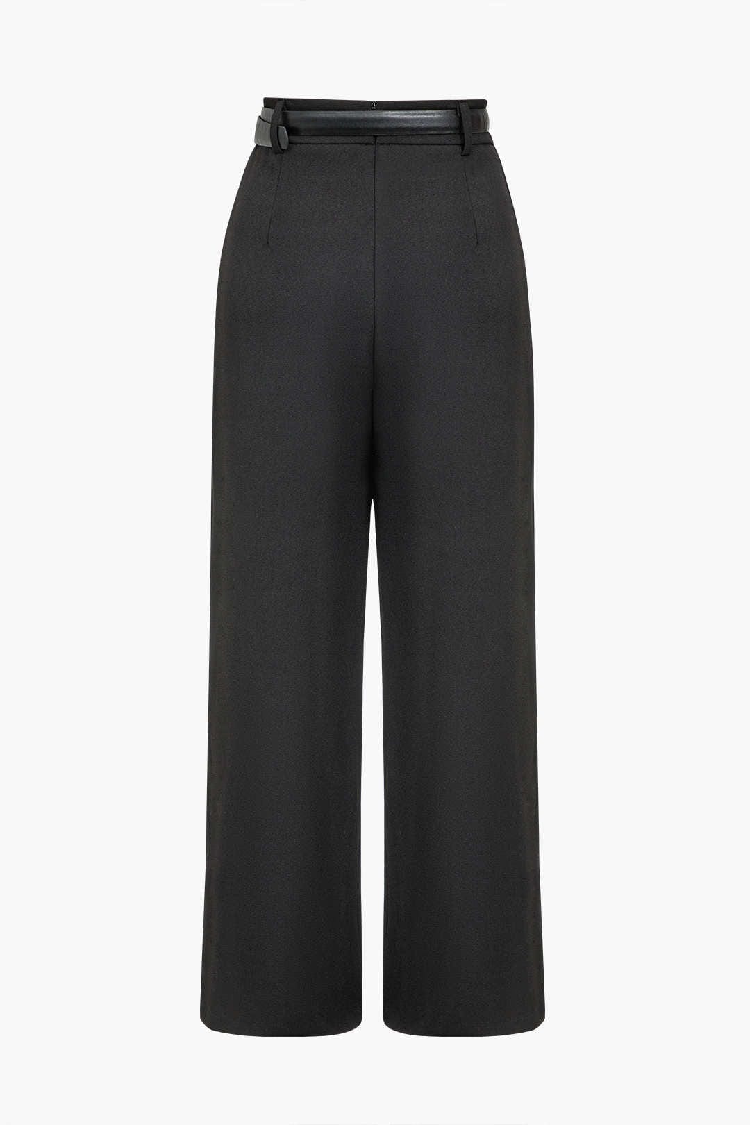 Elena | Elegant high-waisted trousers with wrap detail 2
