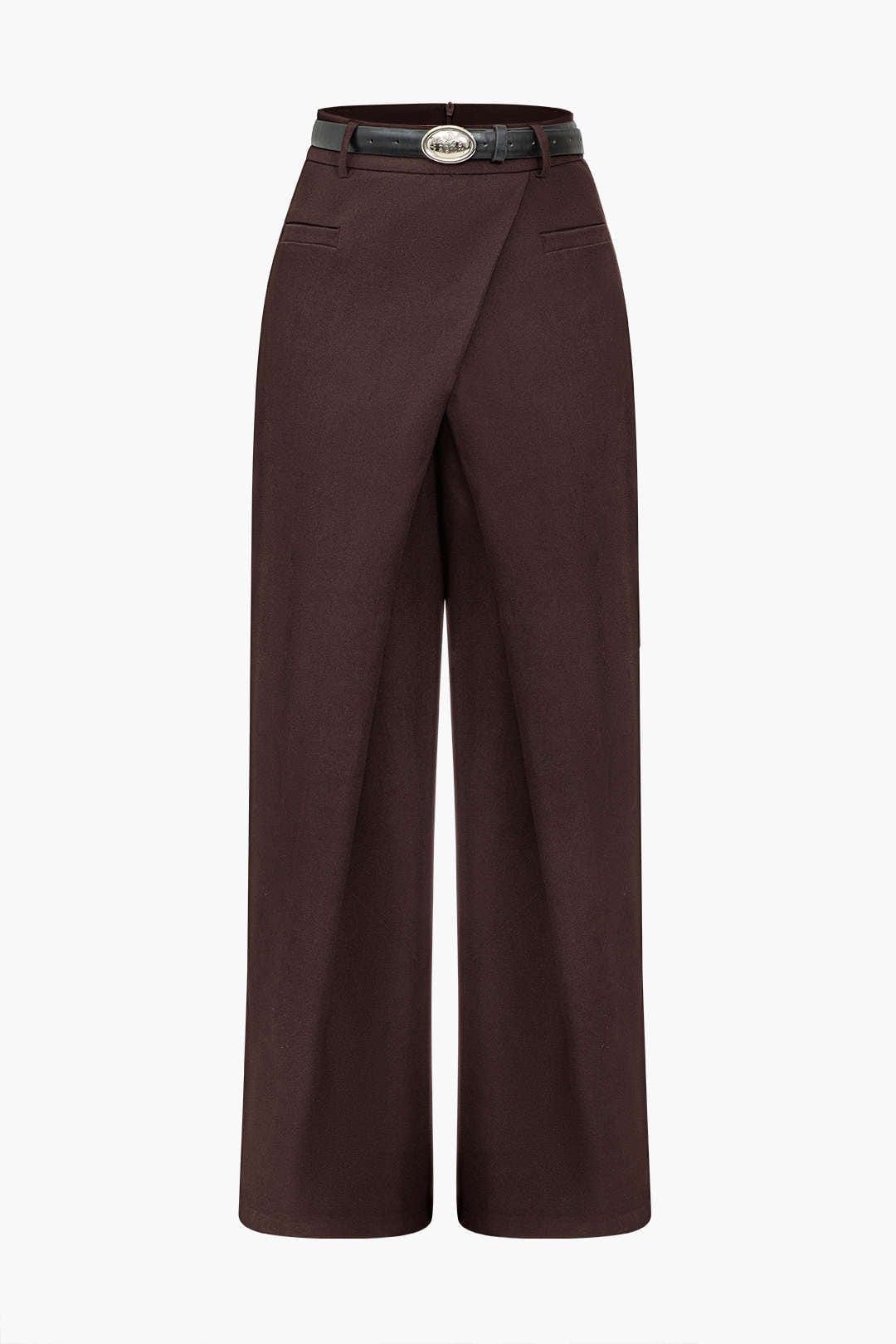 Elena | Elegant high-waisted trousers with wrap detail 4