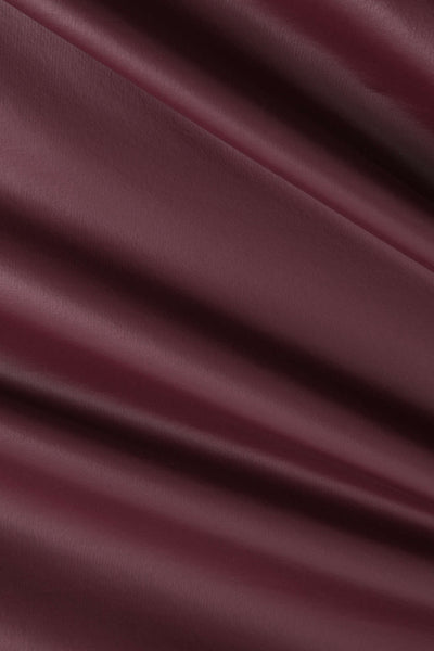 Jocasta | Figure-hugging faux leather mini skirt with side ruching and asymmetrical hem 3