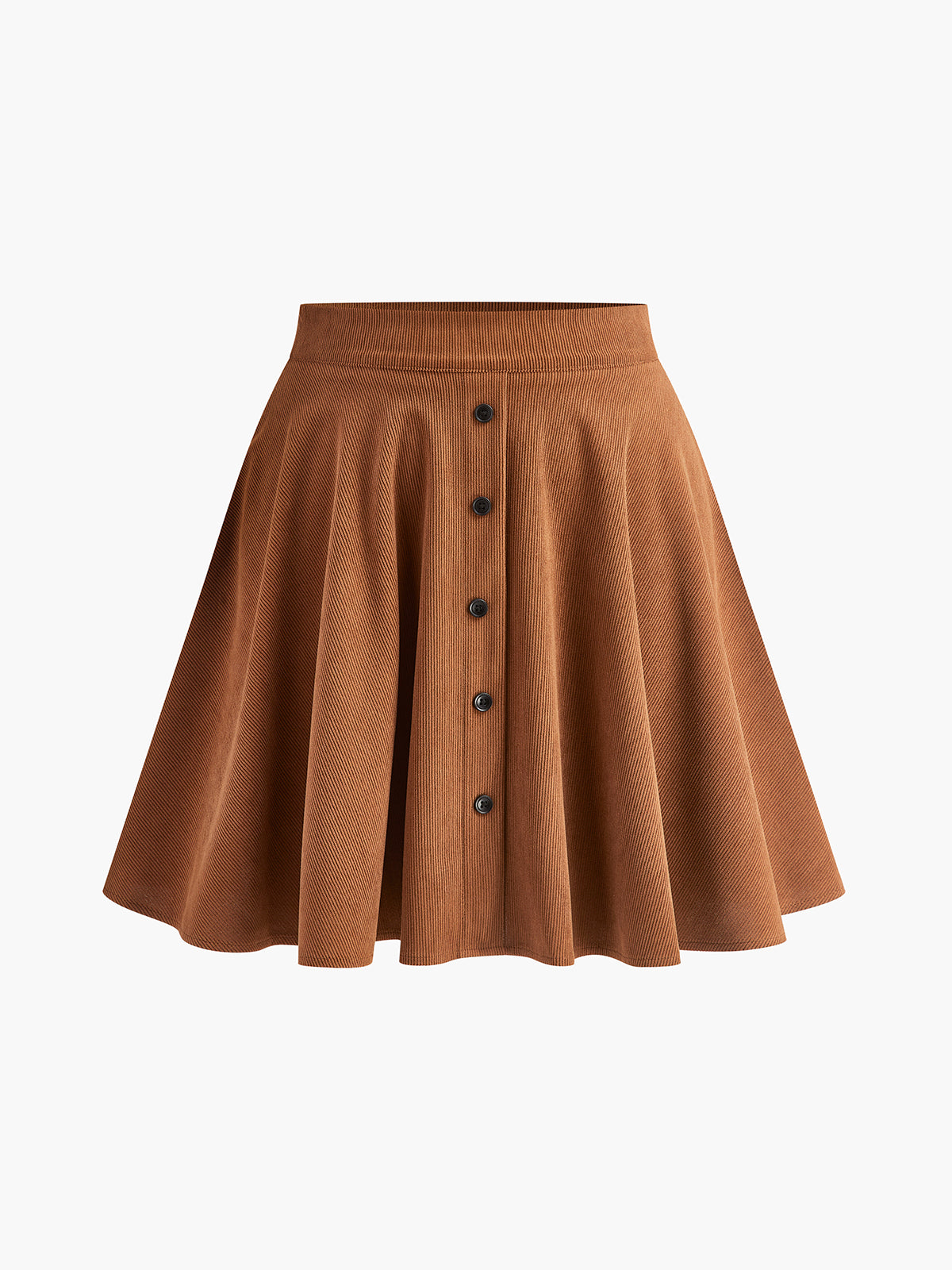 Lina | Flared women's corduroy skirt with button placket 1