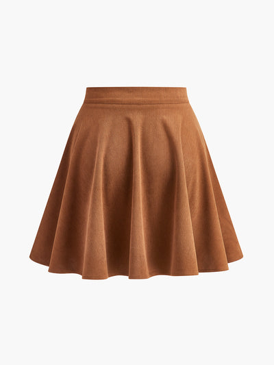 Lina | Flared women's corduroy skirt with button placket 3