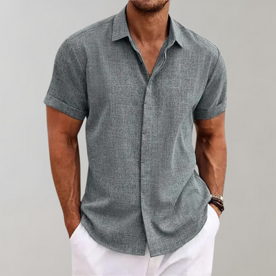 Lucas | Summery short-sleeved shirt with a fine texture 0