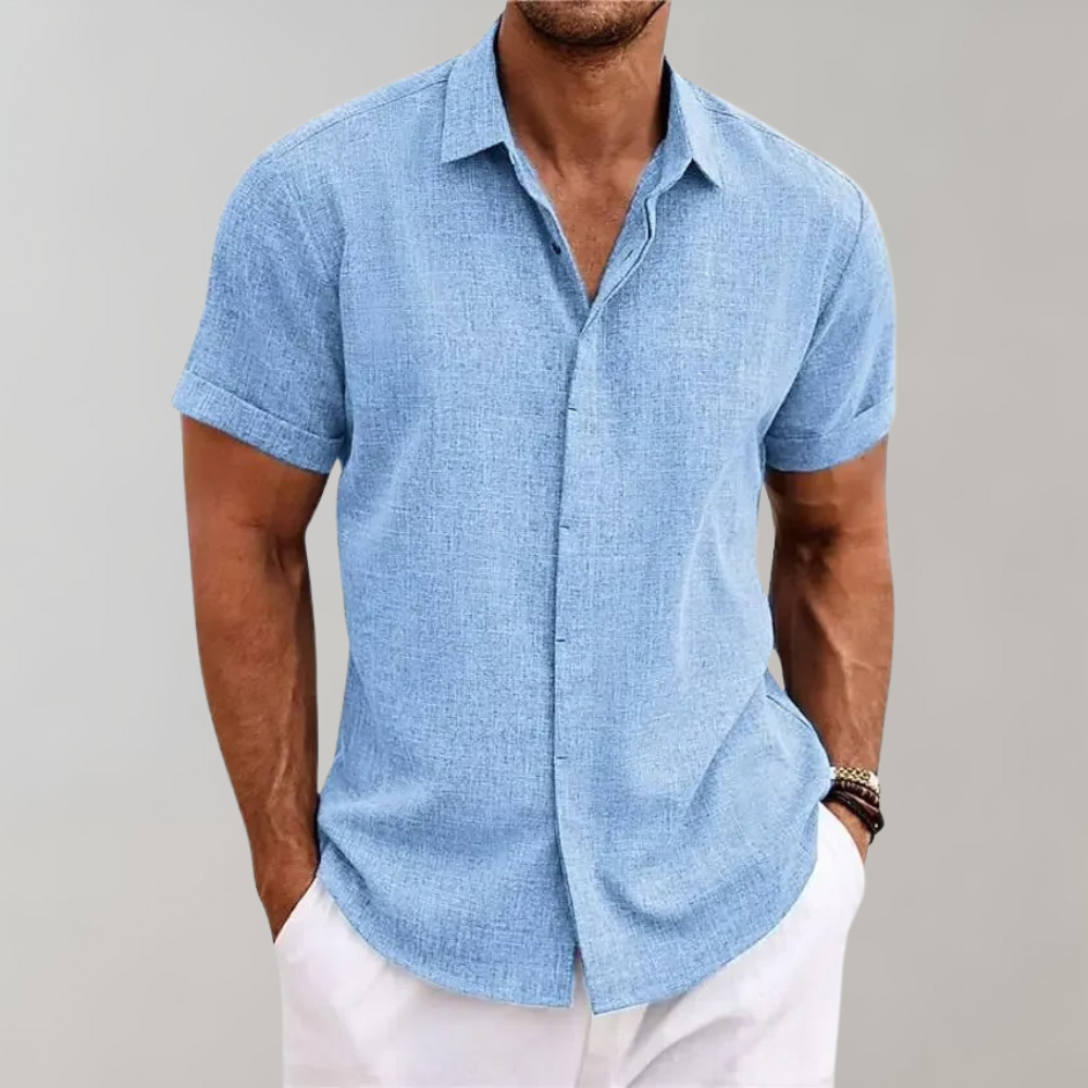 Lucas | Summery short-sleeved shirt with a fine texture 4