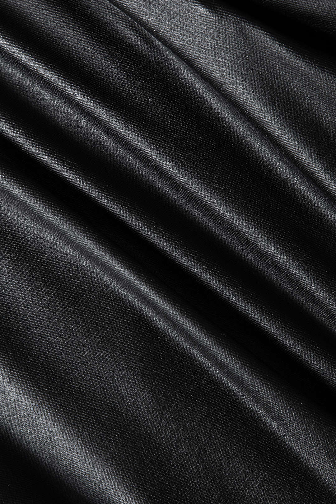 Lyra | Figure-hugging faux leather mini skirt with asymmetrical draping and gold decorative buckle 4