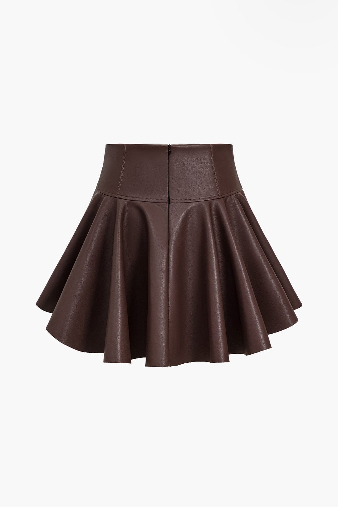 Marigold | Playful faux leather skater skirt with a high-waisted cut and flared hem 2