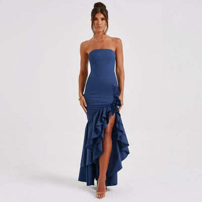 Maxi Dress for Women with Strapless Design and Ruffle Detail for Formal Occasions 5