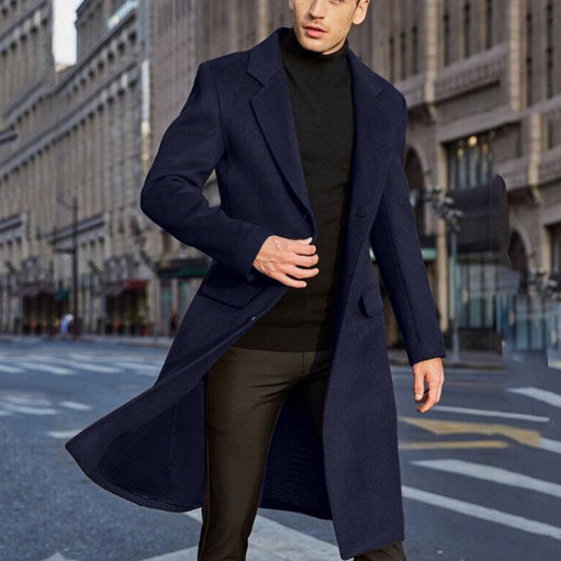 Men's Coat - Long Winter Overcoat with Classic Design for Formal and Casual Occasions 1
