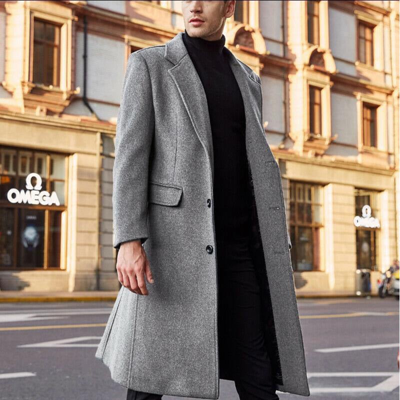 Men's Coat - Long Winter Overcoat with Classic Design for Formal and Casual Occasions 2