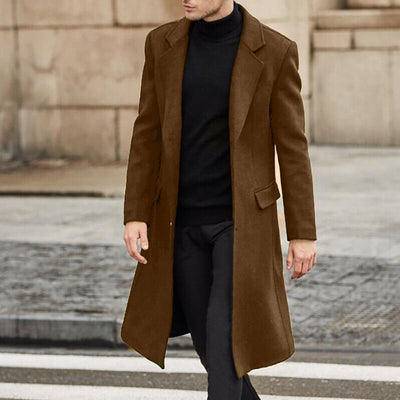 Men's Coat - Long Winter Overcoat with Classic Design for Formal and Casual Occasions 3