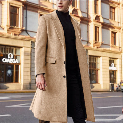 Men's Coat - Long Winter Overcoat with Classic Design for Formal and Casual Occasions 4