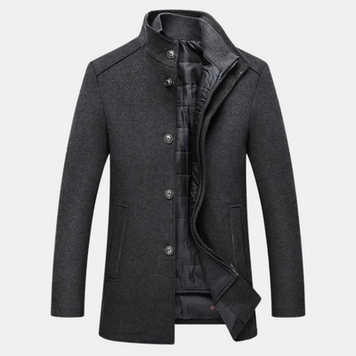 Men's Coat with Stand-Up Collar for Elegant Autumn and Winter Style 1