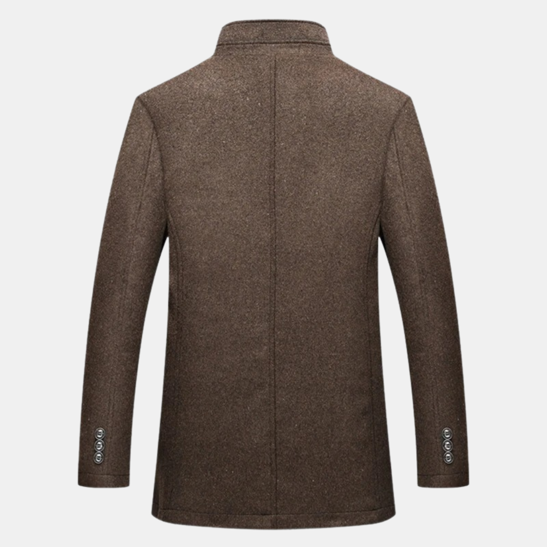 Men's Coat with Stand-Up Collar for Elegant Autumn and Winter Style 4