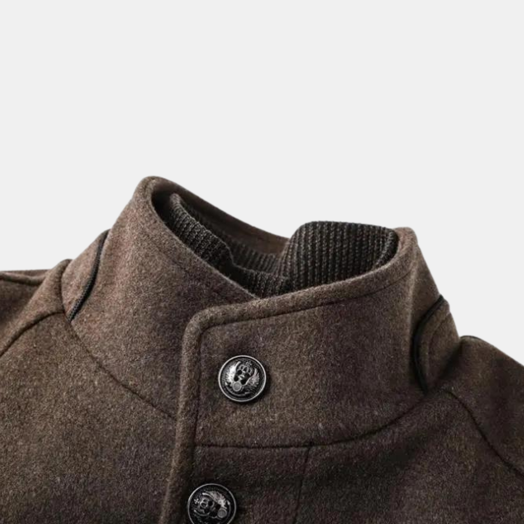 Men's Coat with Stand-Up Collar for Elegant Autumn and Winter Style 5