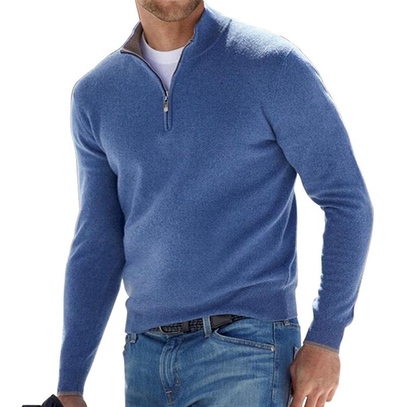 Men's Half Zip Sweater for Casual and Business Wear with Modern Style and Comfortable Fit 1