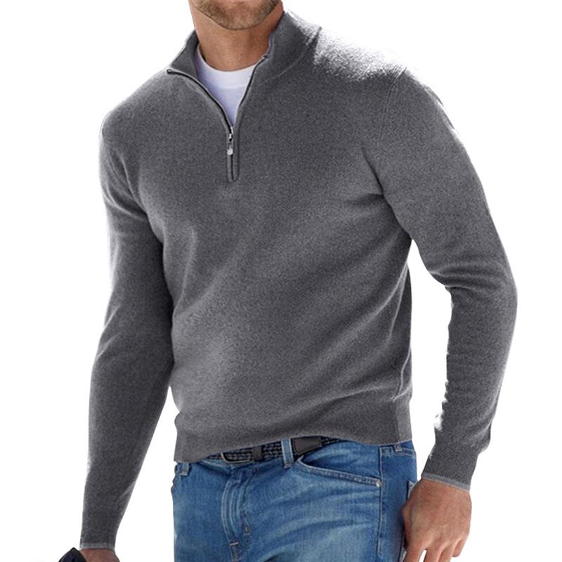 Men's Half Zip Sweater for Casual and Business Wear with Modern Style and Comfortable Fit 4