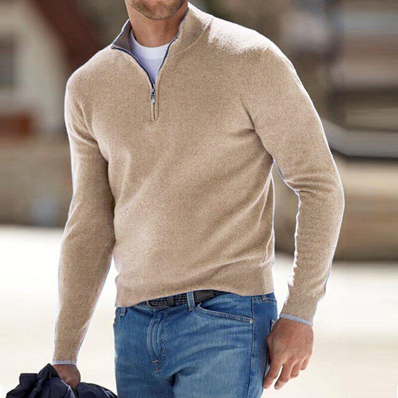 Men's Half Zip Sweater for Casual and Business Wear with Modern Style and Comfortable Fit 5
