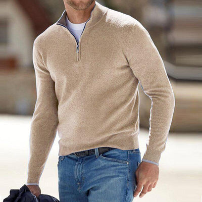 Men's Half Zip Sweater for Casual and Business Wear with Modern Style and Comfortable Fit 5