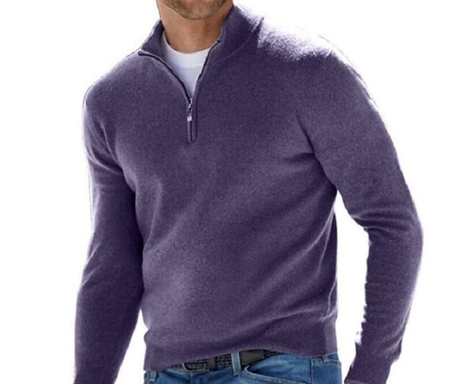 Men's Half Zip Sweater for Casual and Business Wear with Modern Style and Comfortable Fit 8