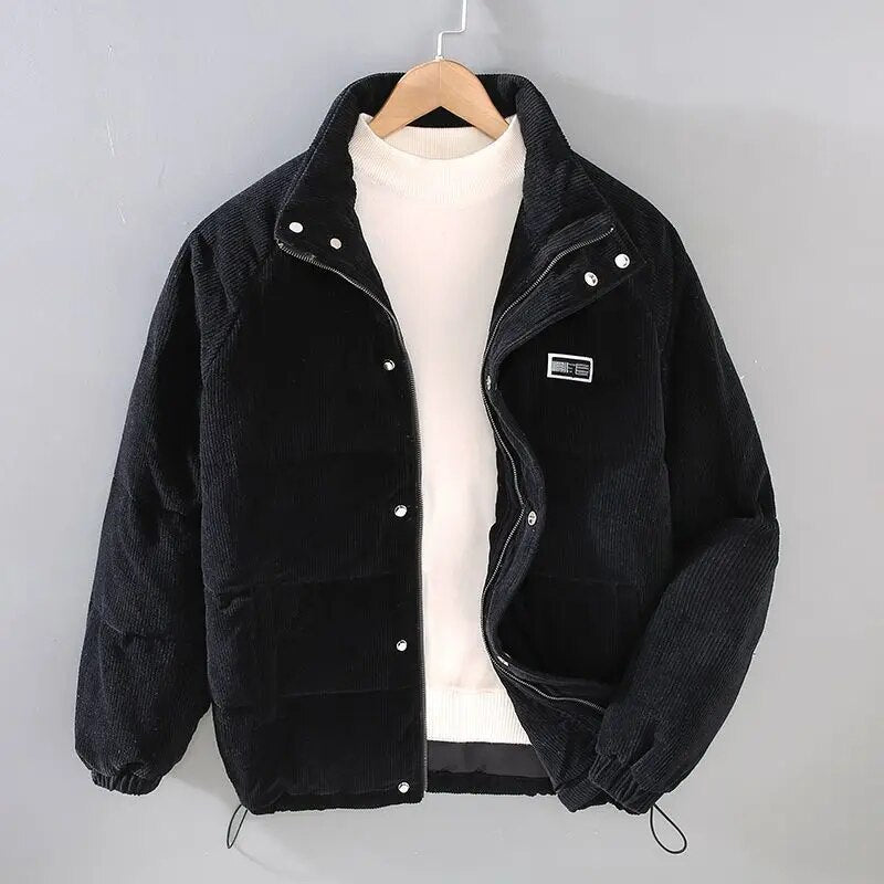 Men's Jacket - Stylish Winter Corduroy Jacket with Padded Lining and Elastic Cuffs 1