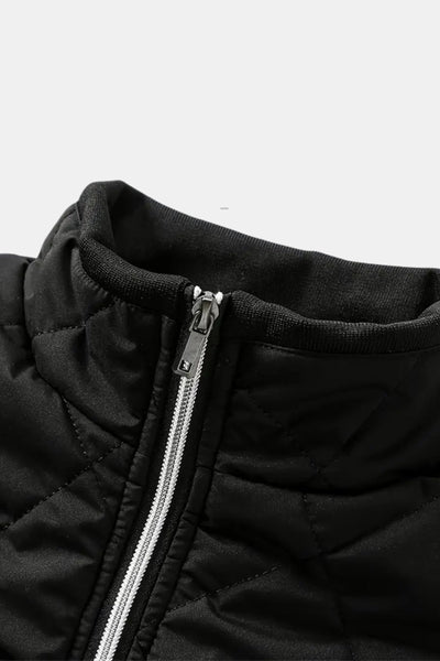Men's Jacket with Classic Quilted Design and High Neck for Winter Style 6