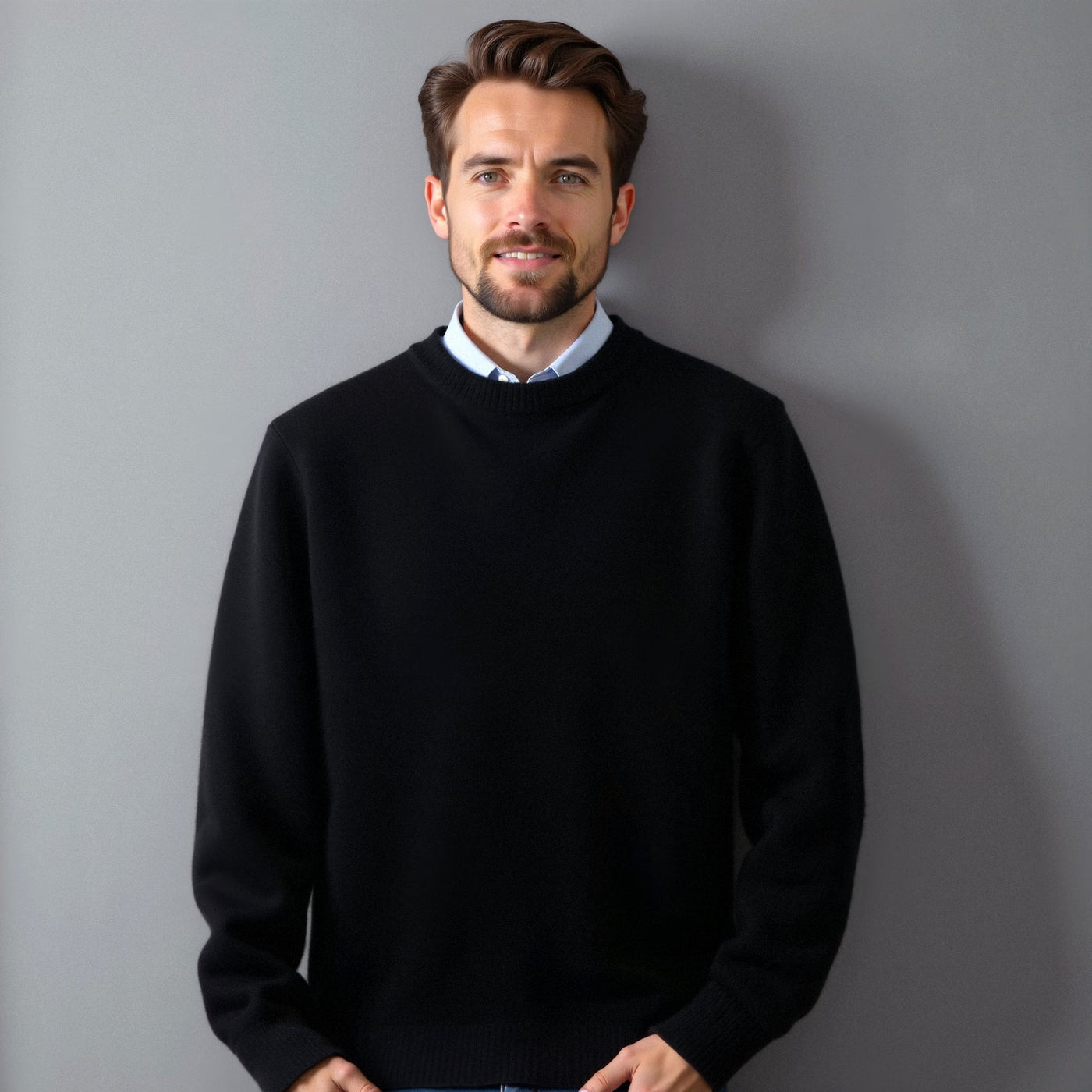 Men's Sweater with Classic Crew Neck Design for Office and Casual Wear 1