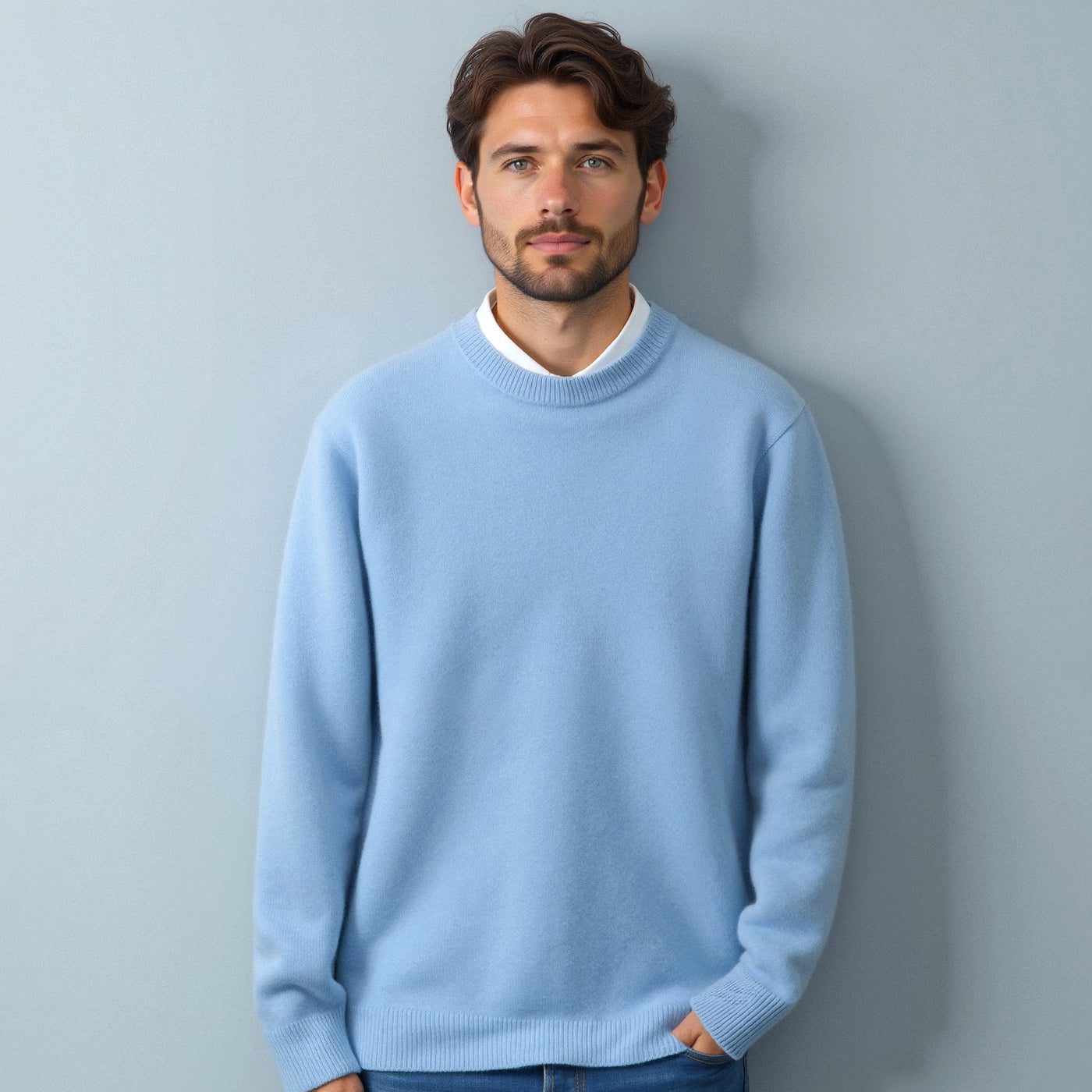 Men's Sweater with Classic Crew Neck Design for Office and Casual Wear 3